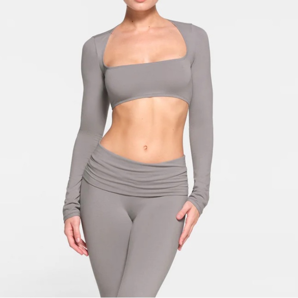 SKIMS Cotton Jersey Super Cropped Long Sleeve